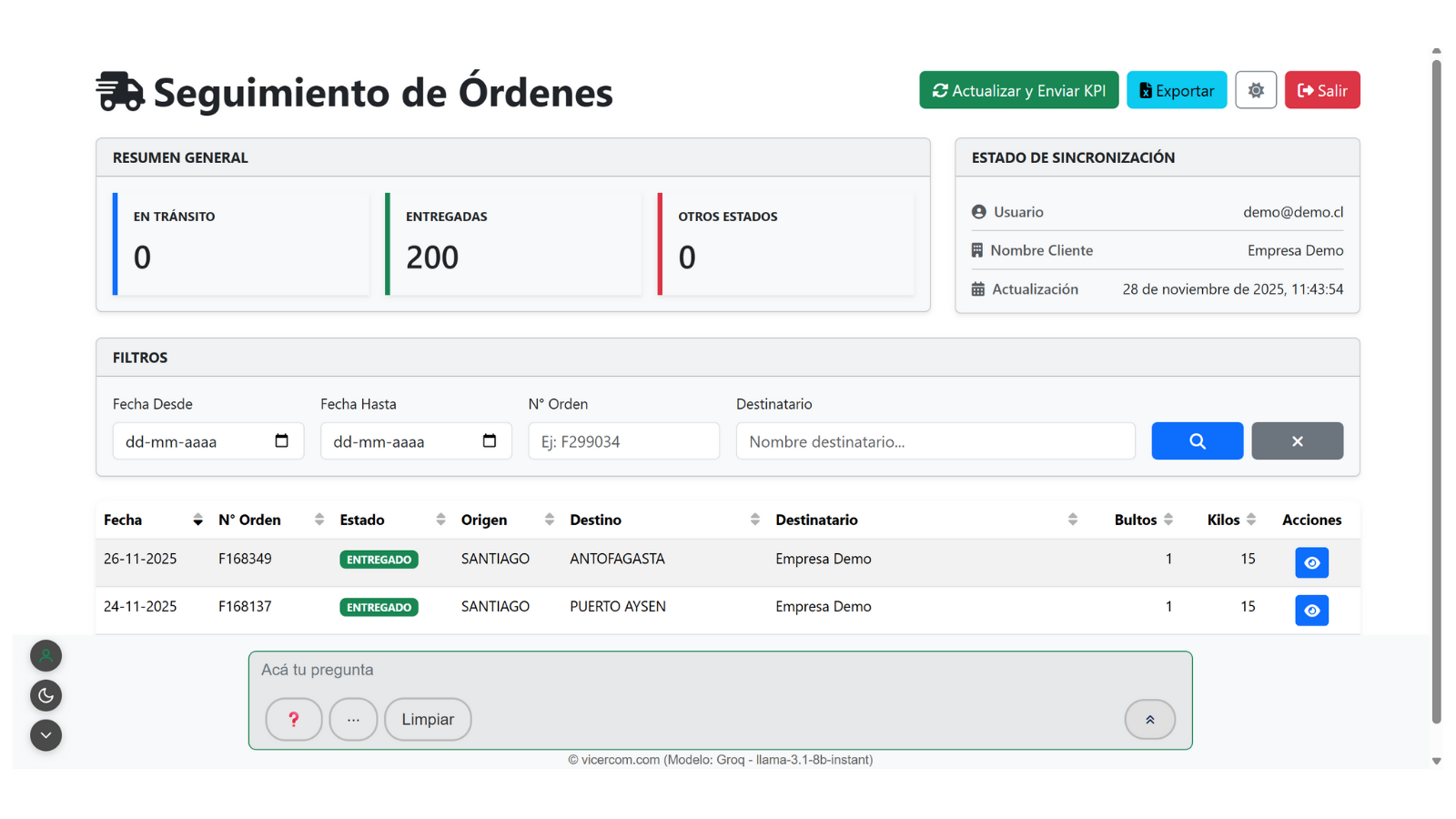 Panel cliente cuenta correntista